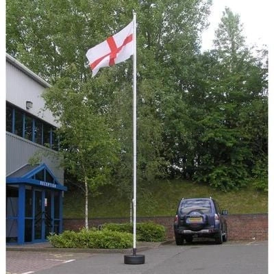 6 metre flagpole with single water fillable base