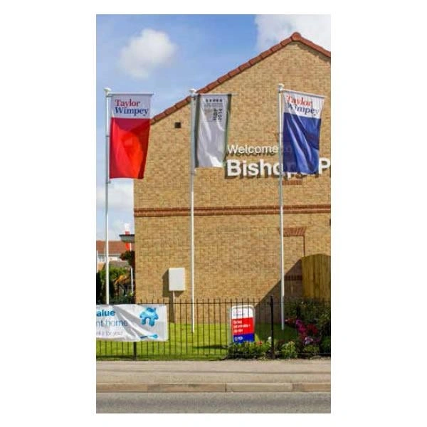 6 metre Deluxe flagpole with rotating arm