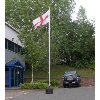 6 metre flagpole with double water fillable base